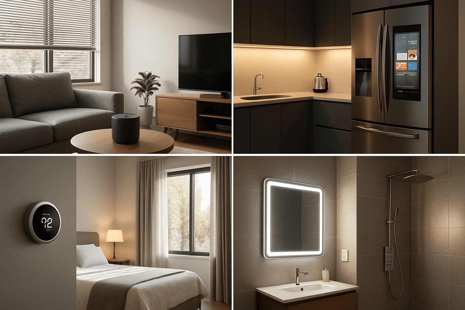 Modern smart home dashboard and connected devices